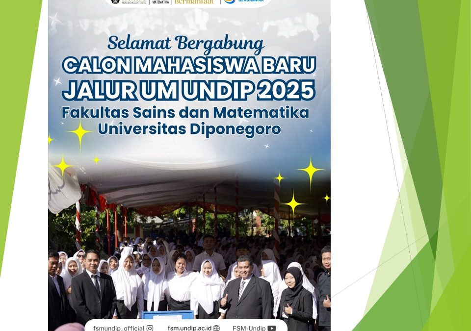 Selamat Bergabung Calon Mahasiswa Baru Program Studi S1 Biologi Jalur Ujian Mandiri Undip Tahun 2025